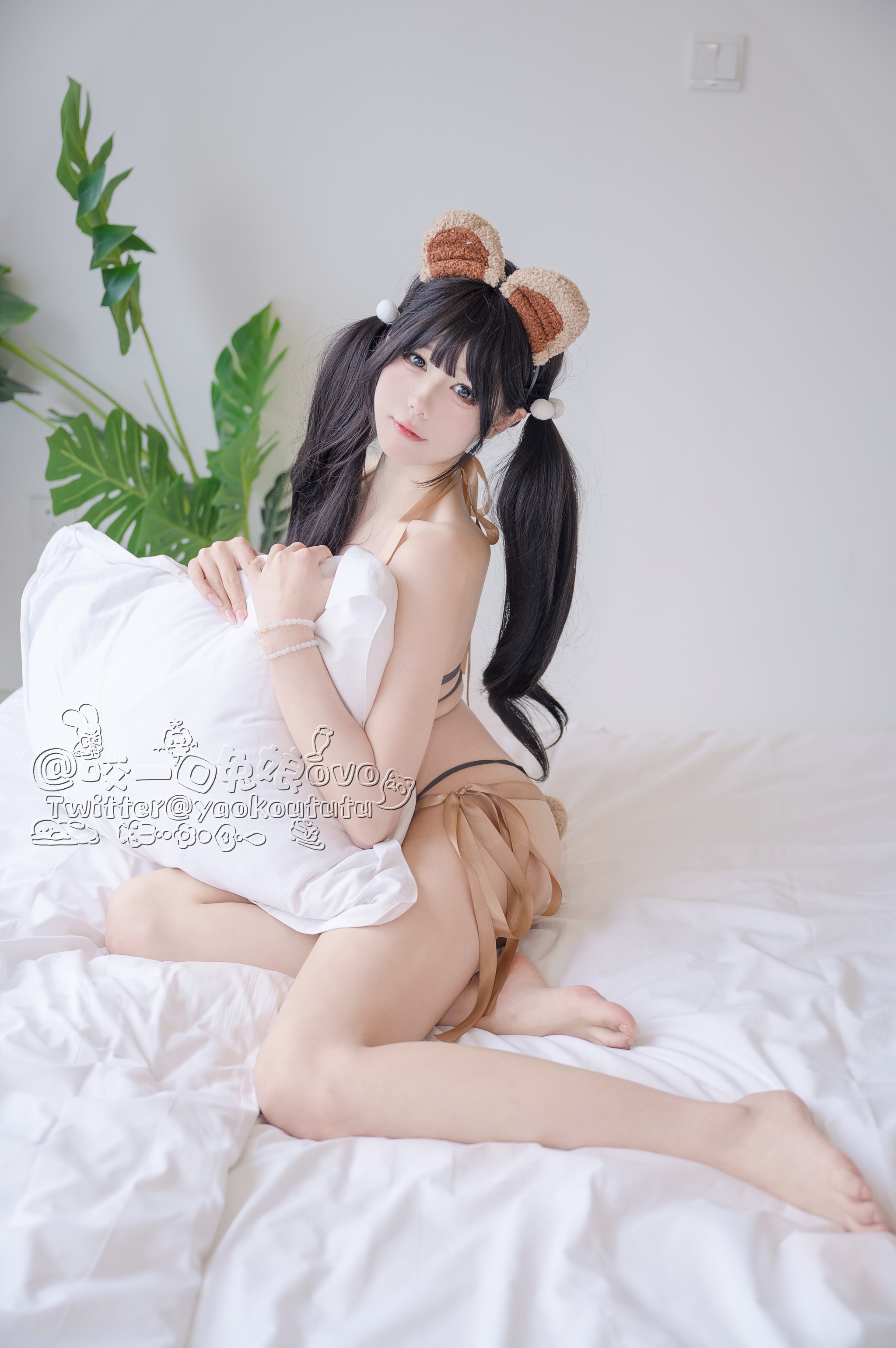 图片[1]-咬一口兔娘 – NO.010 (黏黏团子兔) 小熊睡衣 [60P]-XikXak